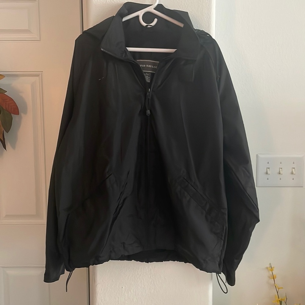 David Taylor Men’s Mesh Lined Hooded Wind/ Rain Nylon Jacket Size L